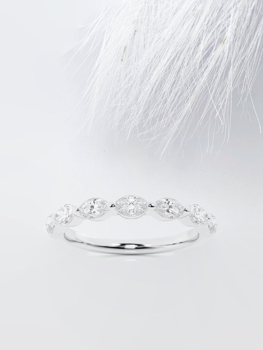 Marquise FG - VS2 Lab Grown Diamond Floating Wedding Band - Doozy Diamonds