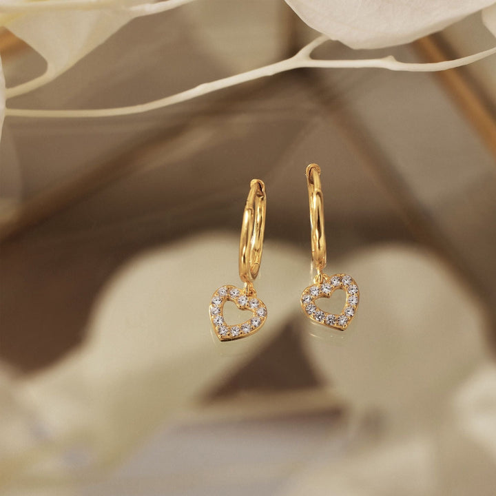 Heart Shape Hoop Diamond Earrings for Women - Doozy Diamonds