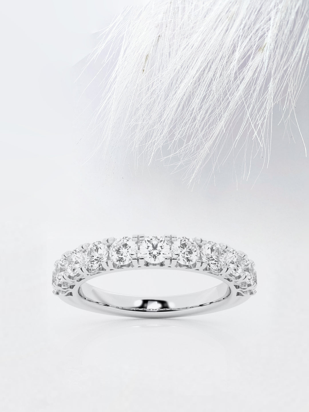 Round FG - VS2 Lab Grown Diamond Half Eternity Wedding Band - Doozy Diamonds
