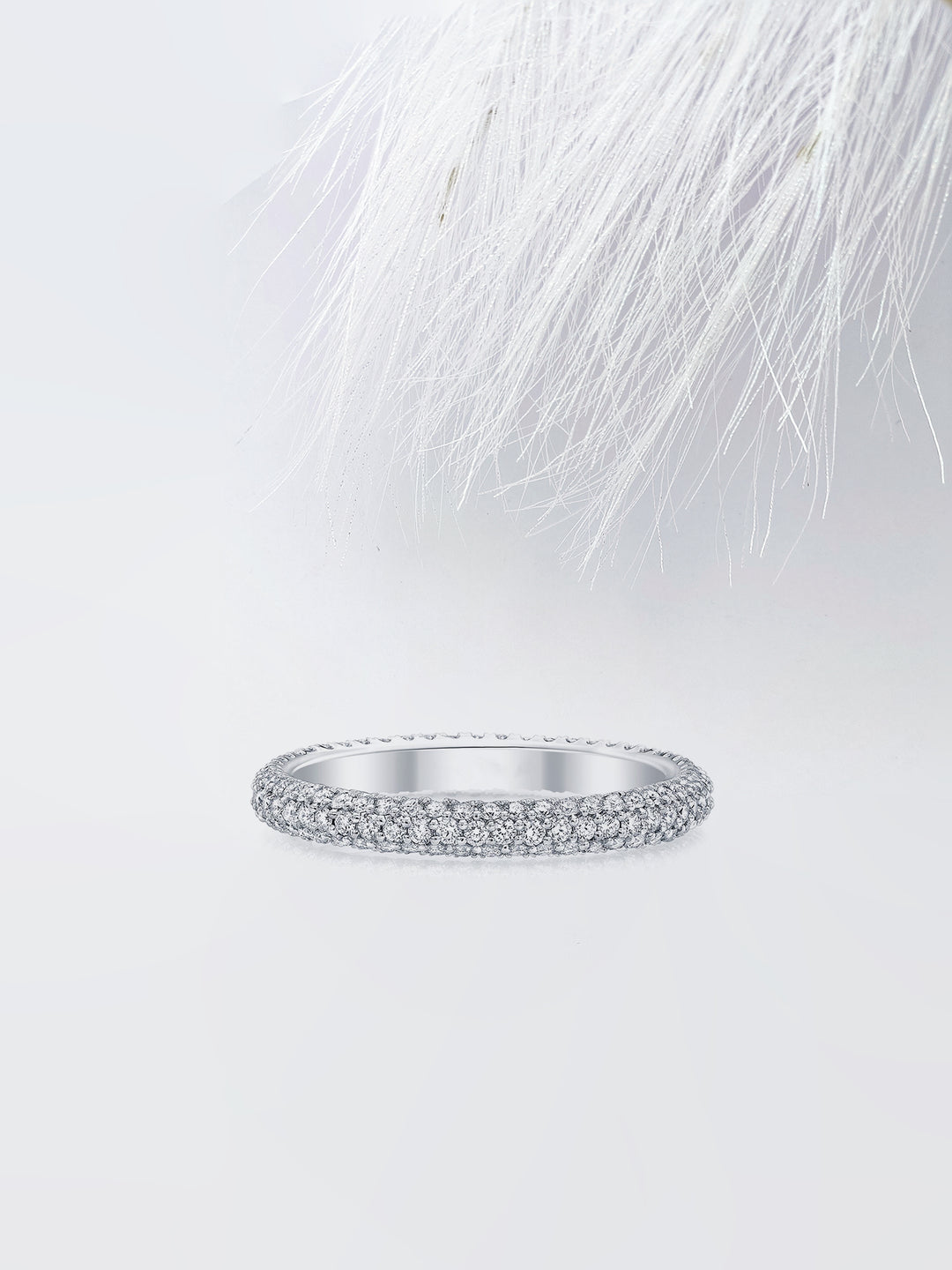 Round FG - VS1 Lab Grown Diamond Cluster Set Eternity Band - Doozy Diamonds