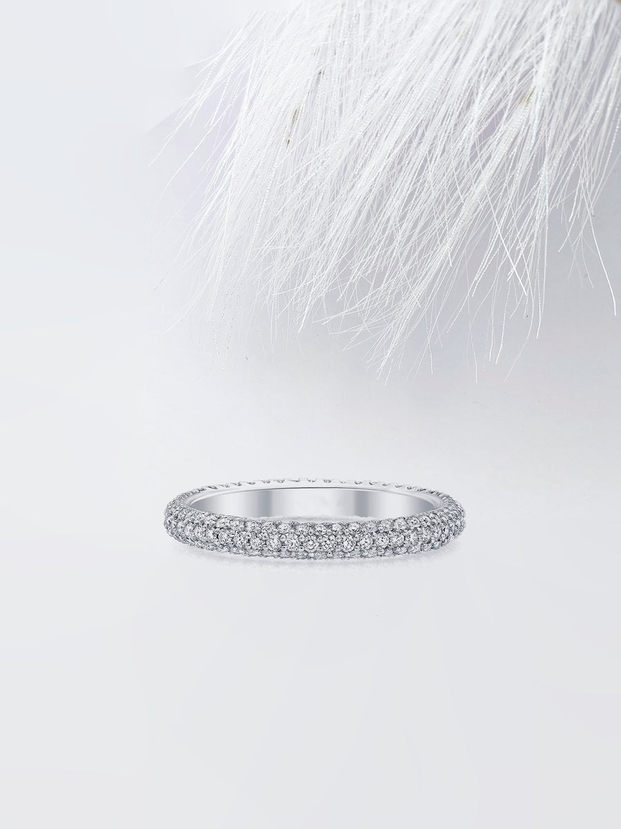 Round FG - VS1 Lab Grown Diamond Cluster Set Eternity Band - Doozy Diamonds
