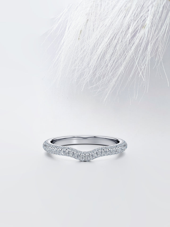 Round FG - VS1 Lab Grown Diamond Curved Half Eternity Wedding Band - Doozy Diamonds
