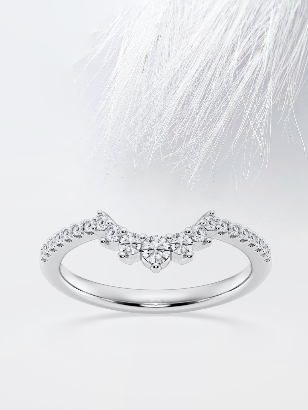 Round FG - VS2 Lab Grown Diamond Crown Wedding Band - Doozy Diamonds