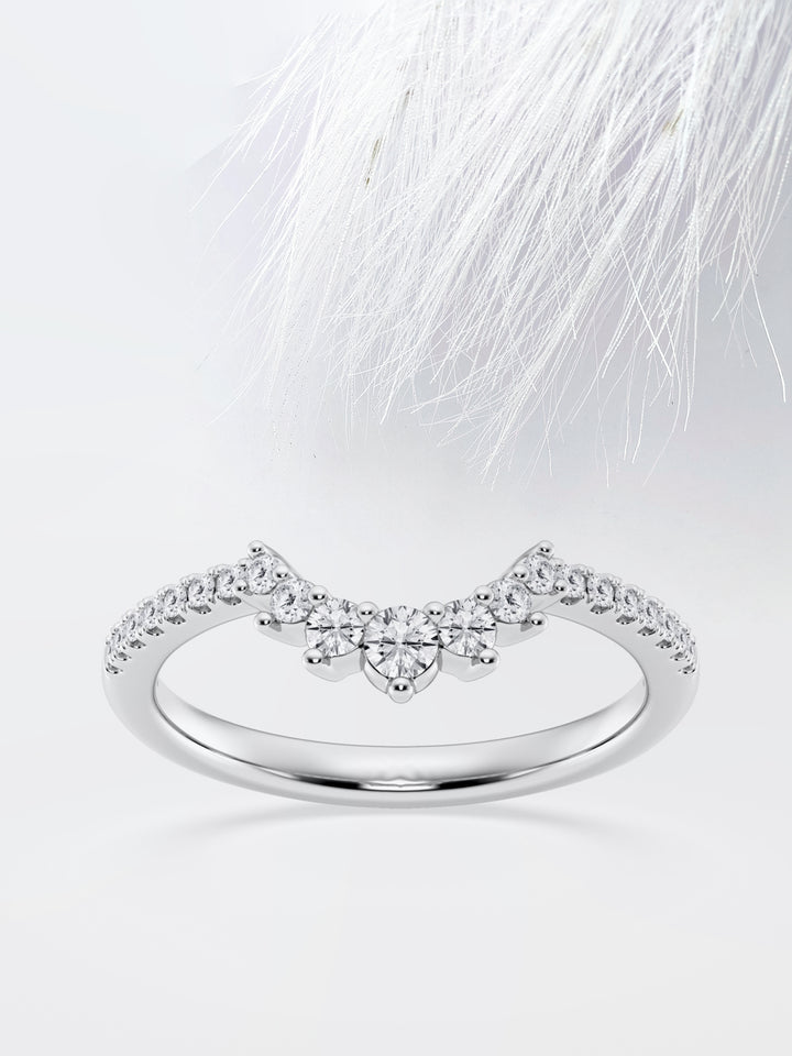 Round FG - VS2 Lab Grown Diamond Crown Wedding Band - Doozy Diamonds
