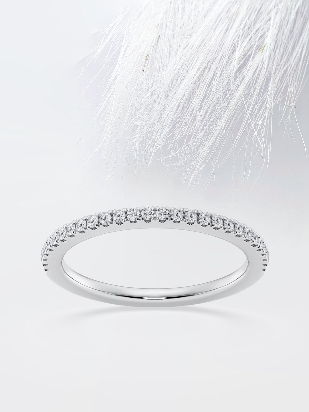 Round FG - VS2 Lab Grown Diamond French Prong Half Eternity Band - Doozy Diamonds