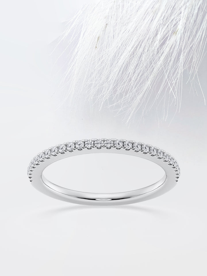 Round FG - VS2 Lab Grown Diamond French Prong Half Eternity Band - Doozy Diamonds
