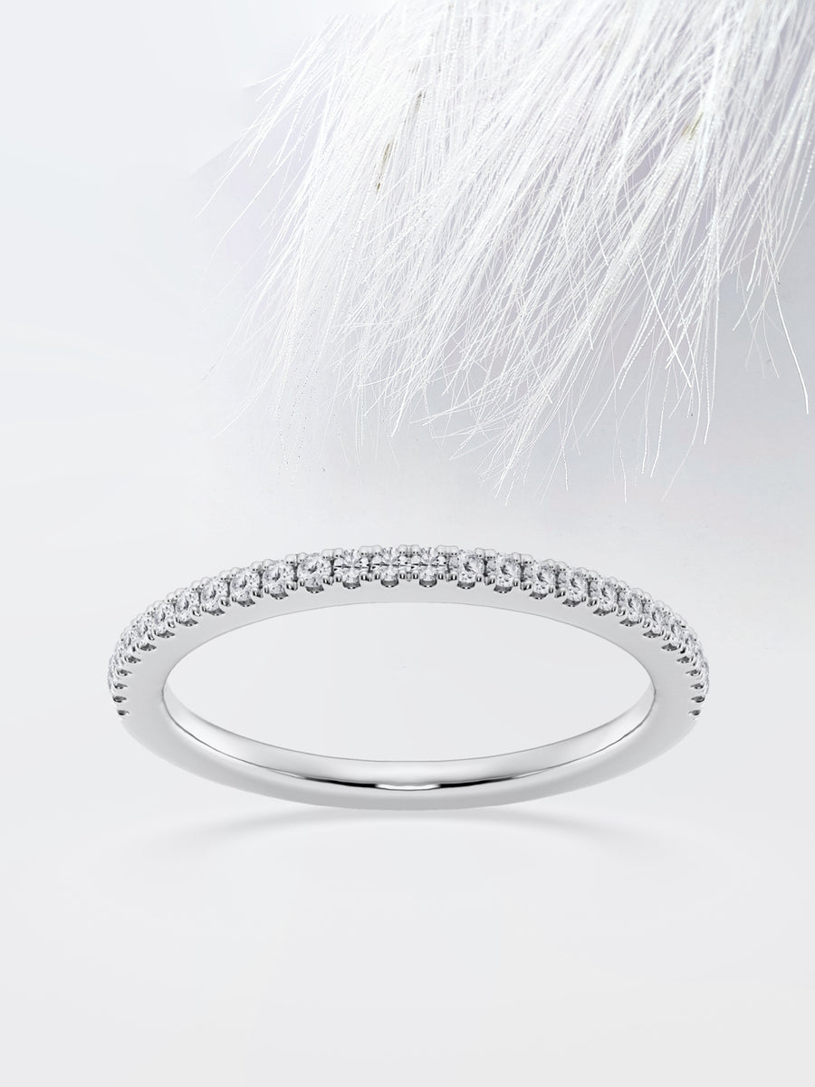Round FG - VS2 Lab Grown Diamond French Prong Half Eternity Band - Doozy Diamonds