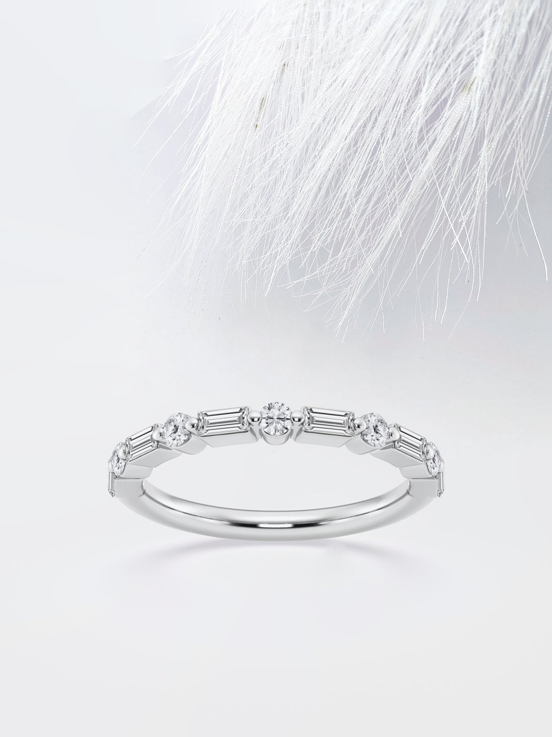 Baguette & Round FG - VS2 Lab Grown Diamond Floating Band - Doozy Diamonds