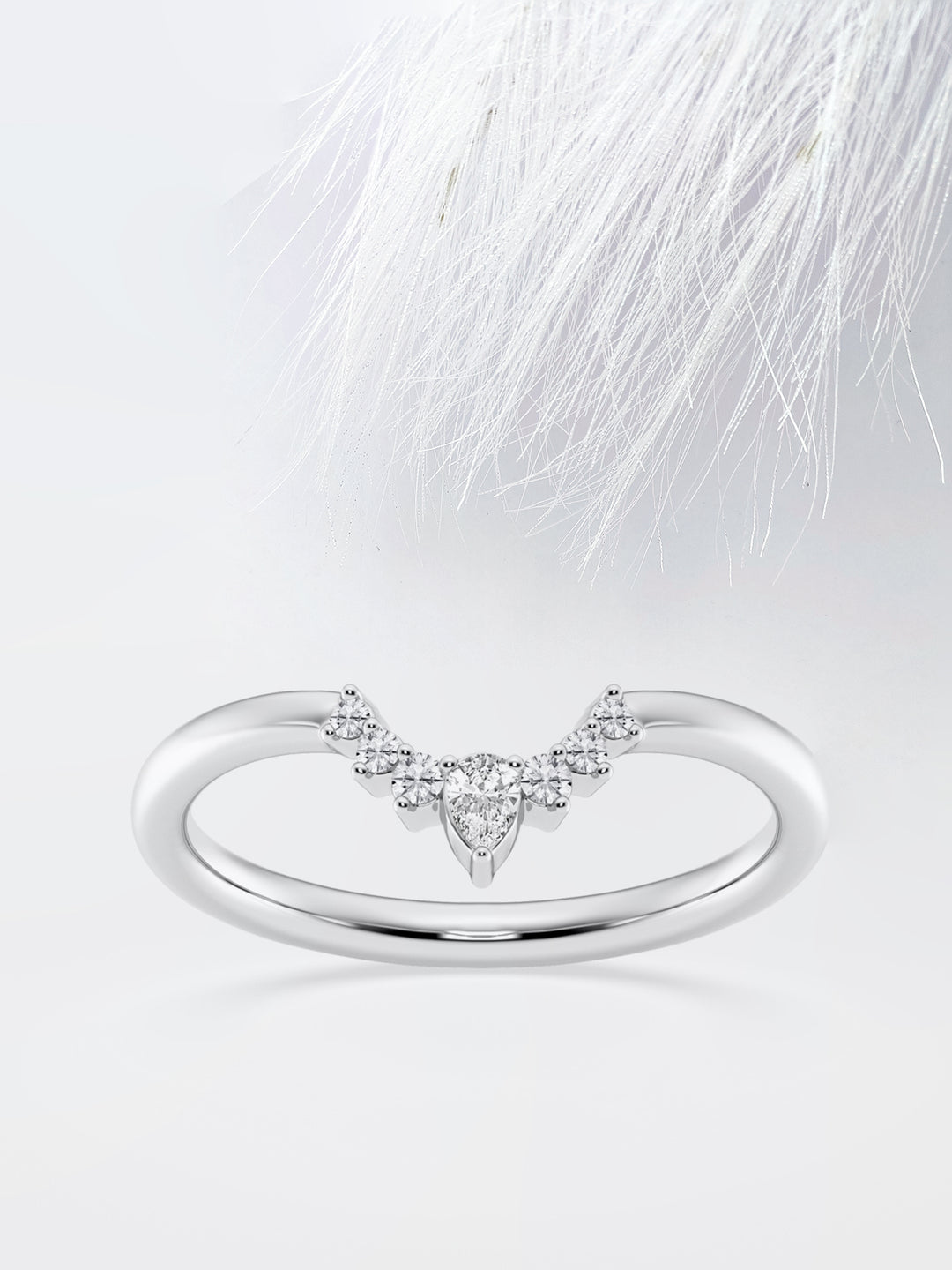Pear FG - VS2 Lab Grown Diamond Curved Wedding Band - Doozy Diamonds