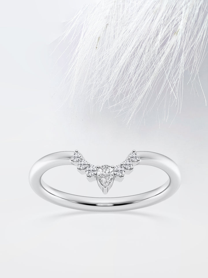 Pear FG - VS2 Lab Grown Diamond Curved Wedding Band - Doozy Diamonds