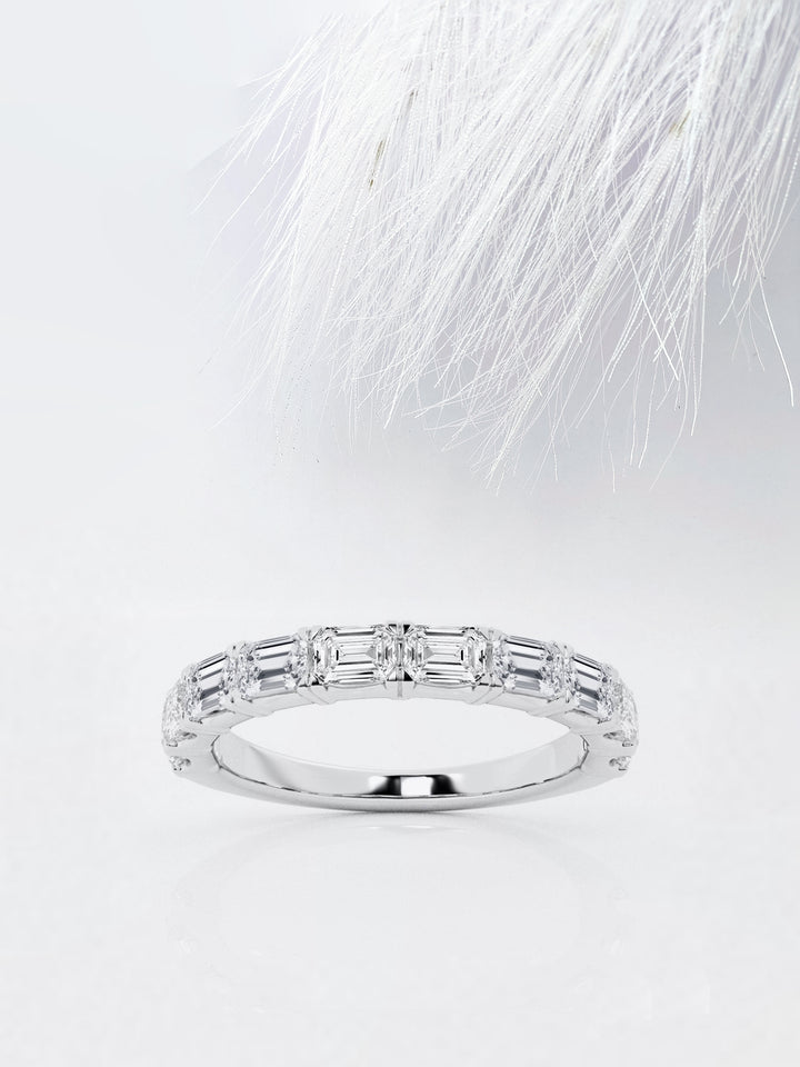 Emerald FG - VS2 Lab Grown Diamond East To West Eternity Band For Women - Doozy Diamonds
