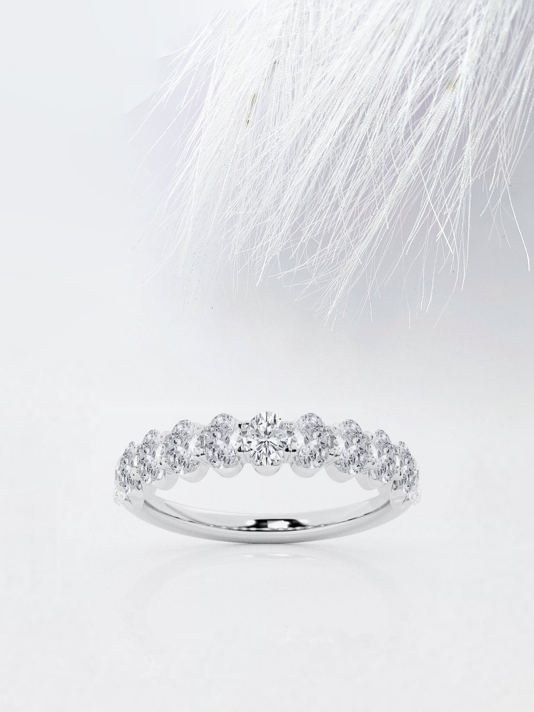 Oval FG - VS2 Lab Grown Diamond Half Eternity Wedding Band - Doozy Diamonds