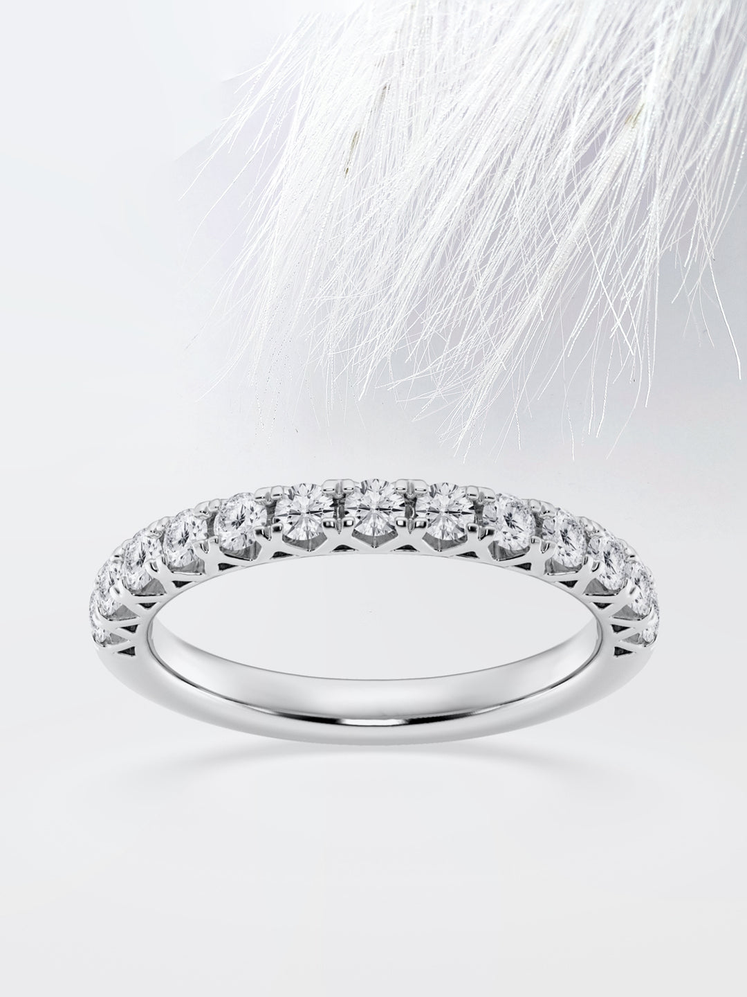 Round FG - VS2 Lab Grown Diamond Fancy Prongs Wedding Band - Doozy Diamonds