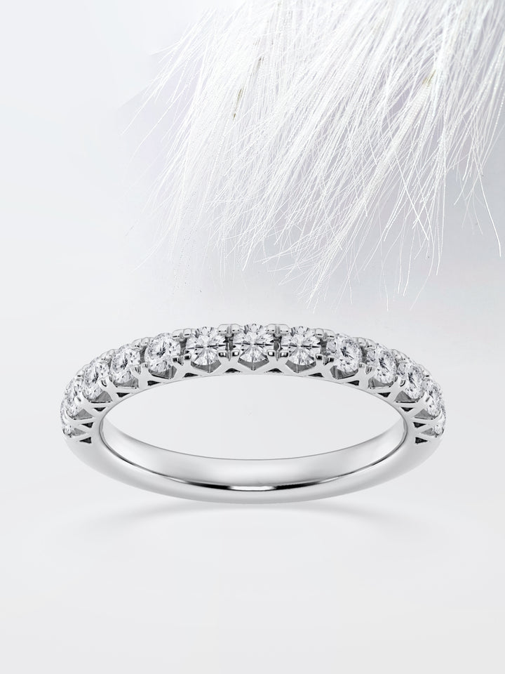 Round FG - VS2 Lab Grown Diamond Fancy Prongs Wedding Band - Doozy Diamonds