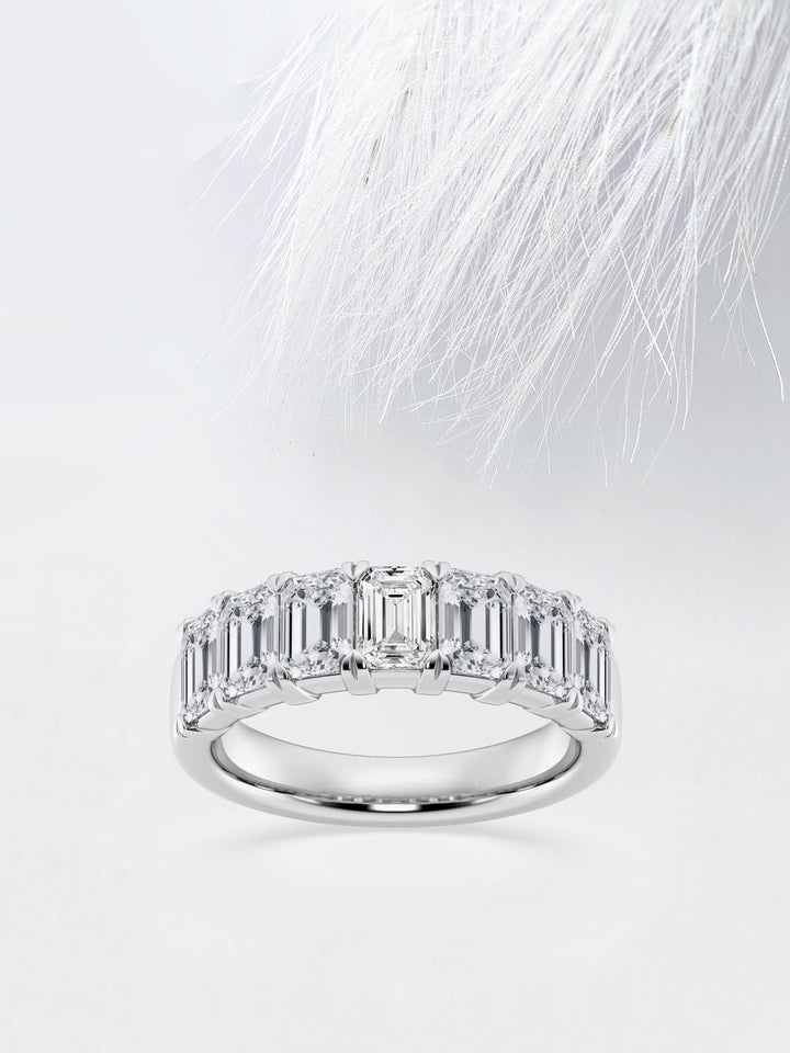 Emerald FG - VS2 Lab Grown Diamond Seven Stone Wedding Band - Doozy Diamonds