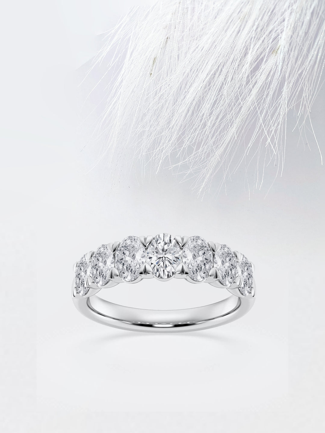 Oval FG - VS2 Lab Grown Diamond Seven Stone Wedding Band - Doozy Diamonds