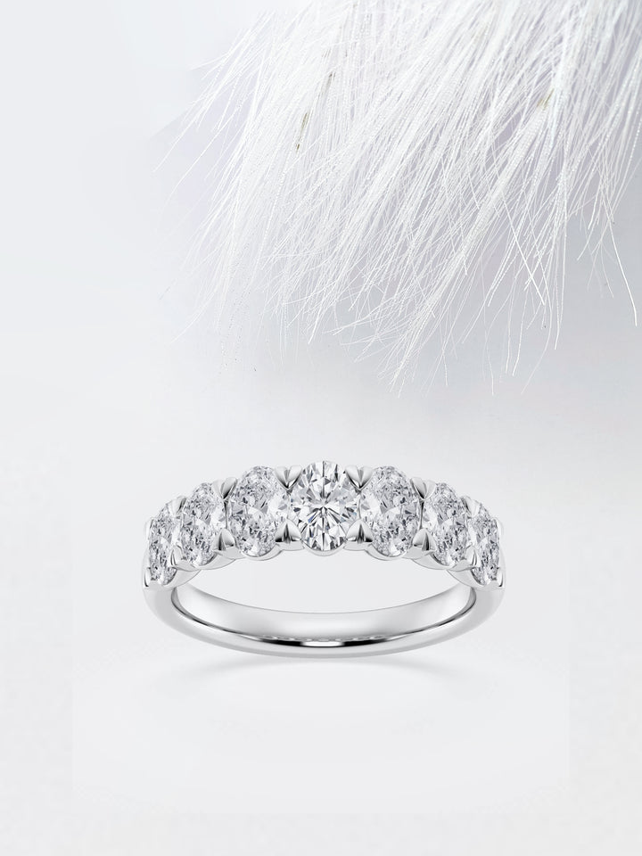 Oval FG - VS2 Lab Grown Diamond Seven Stone Wedding Band - Doozy Diamonds