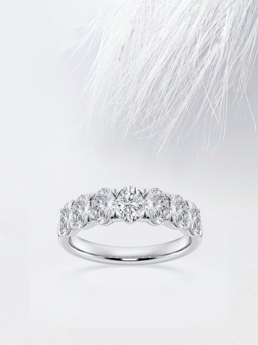 Oval FG - VS2 Lab Grown Diamond Seven Stone Wedding Band - Doozy Diamonds