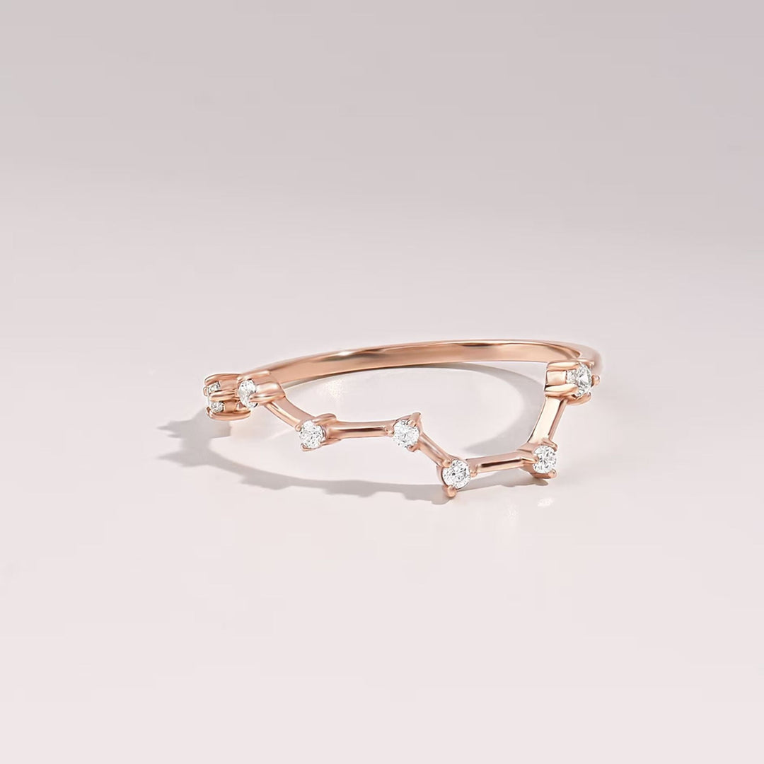 Lab-Grown Diamond Constellation Ring for Women 14k Solid Gold