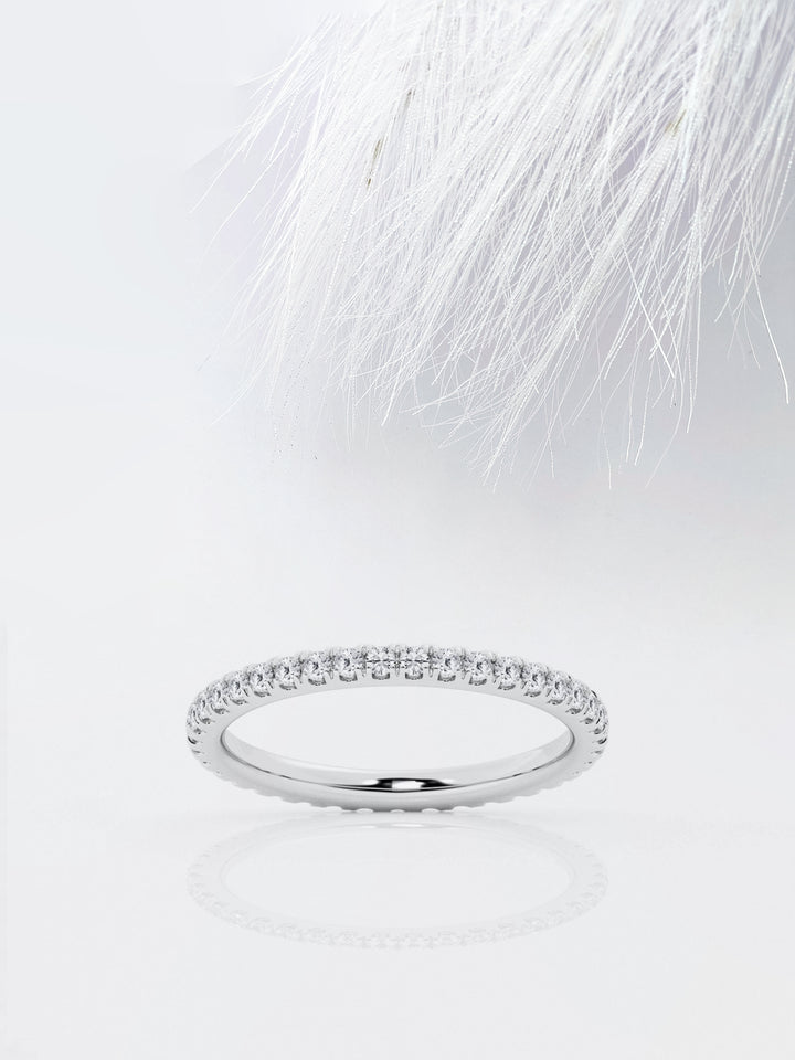 Round FG - VS2 Lab Grown Diamond Full Eternity Dainty Band - Doozy Diamonds