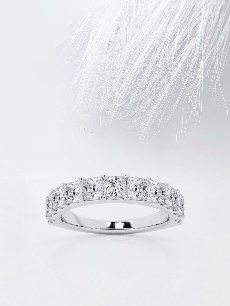 Princess FG - VS2 Lab Grown Diamond Half Eternity Wedding Band - Doozy Diamonds