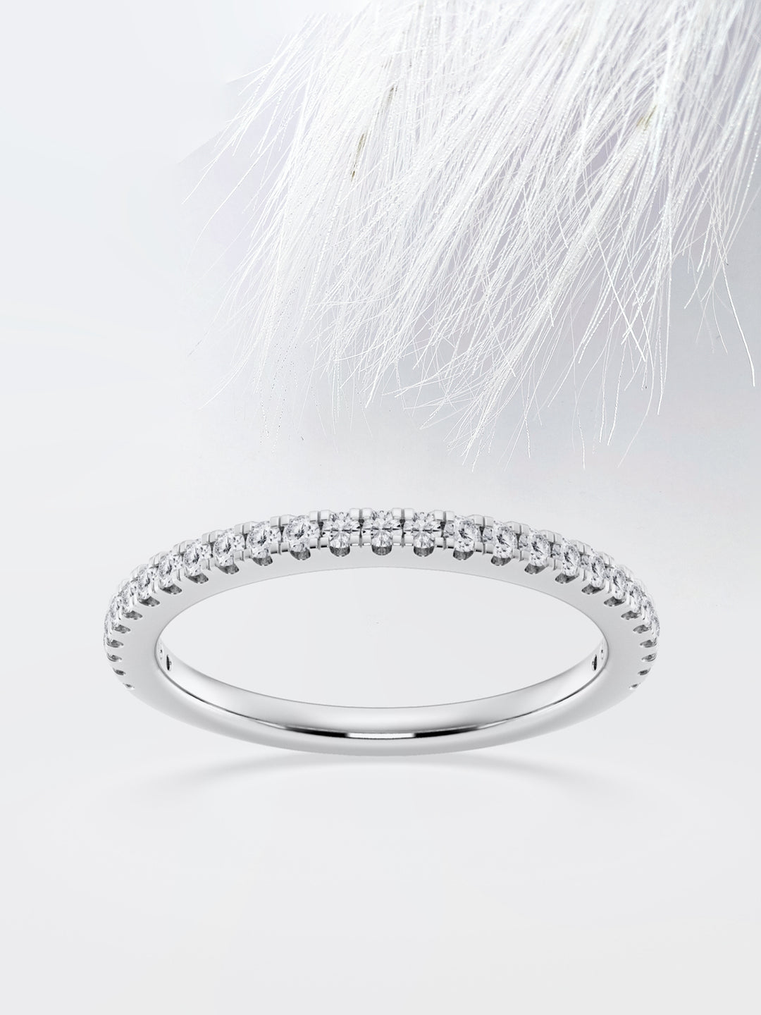 Round FG - VS2 Lab Grown Diamond French Claw Half Eternity Band - Doozy Diamonds