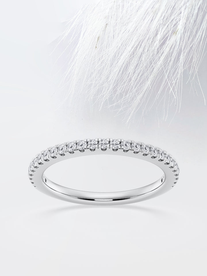 Round FG - VS2 Lab Grown Diamond French Claw Half Eternity Band - Doozy Diamonds
