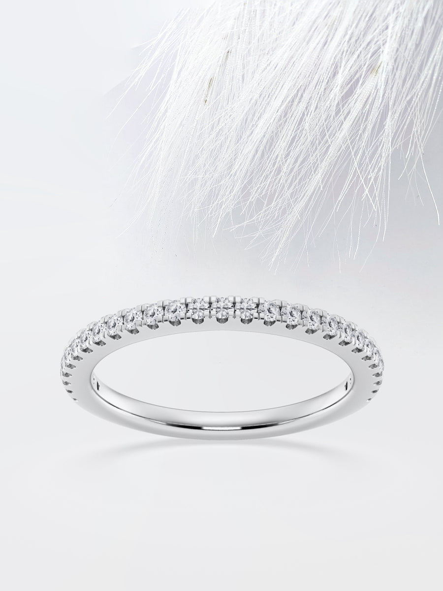 Round FG - VS2 Lab Grown Diamond French Claw Half Eternity Band - Doozy Diamonds