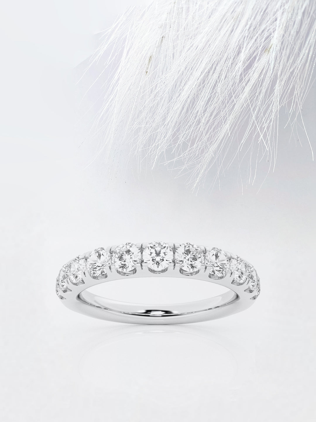 Round FG - VS2 Lab Grown Diamond Half Eternity Wedding Band - Doozy Diamonds