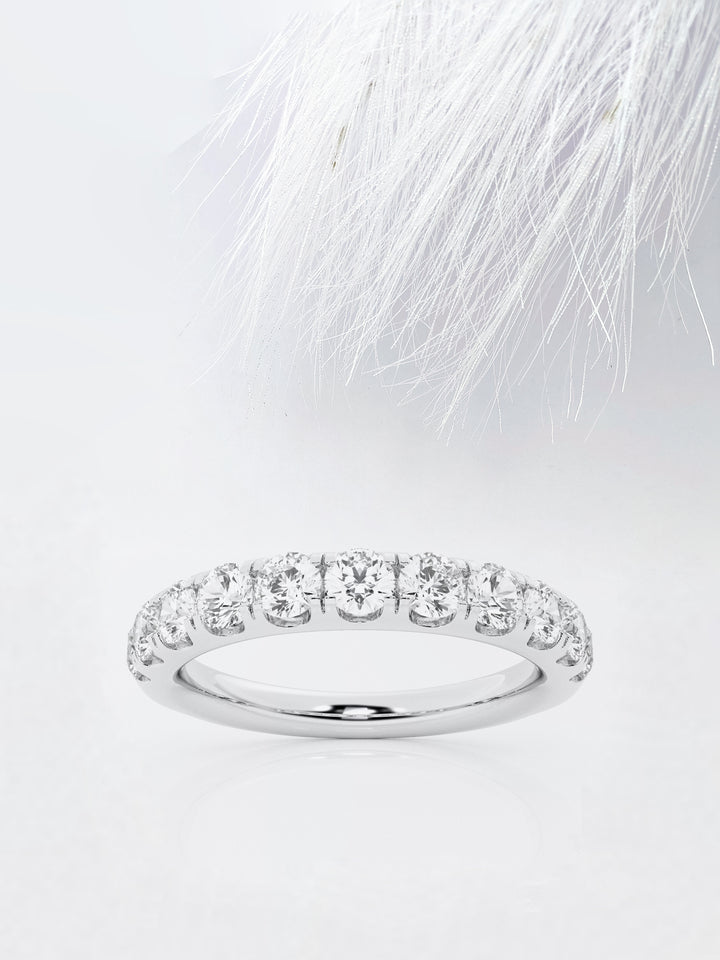 Round FG - VS2 Lab Grown Diamond Half Eternity Wedding Band - Doozy Diamonds