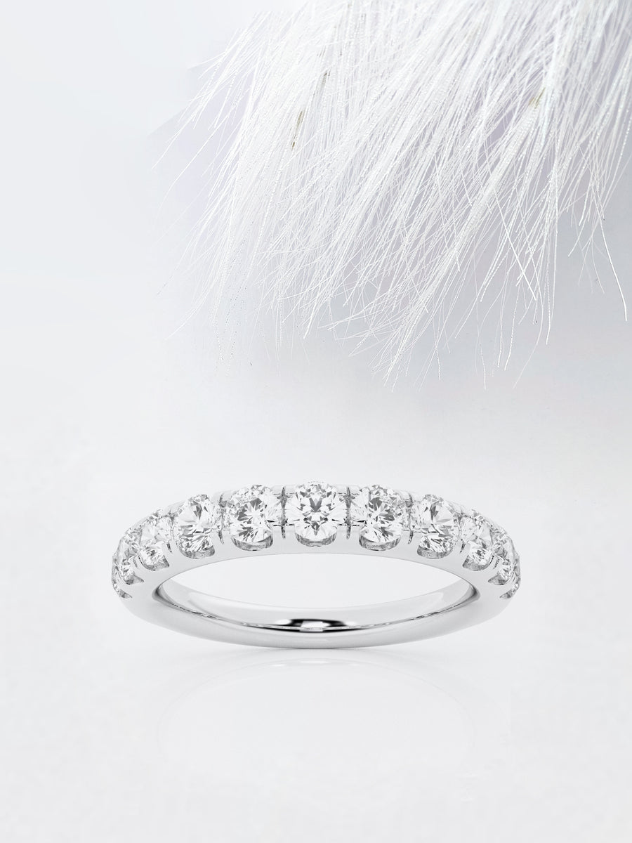 Round FG - VS2 Lab Grown Diamond Half Eternity Wedding Band - Doozy Diamonds