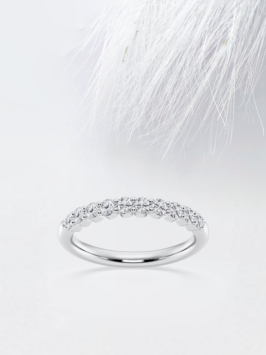 Round FG - VS2 Lab Grown Diamond Prong Set Wedding Band - Doozy Diamonds