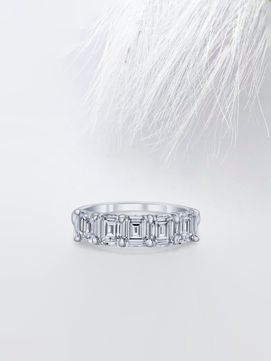 Emerald FG - VS1 Lab Grown Diamond Five Stone Wedding Band - Doozy Diamonds