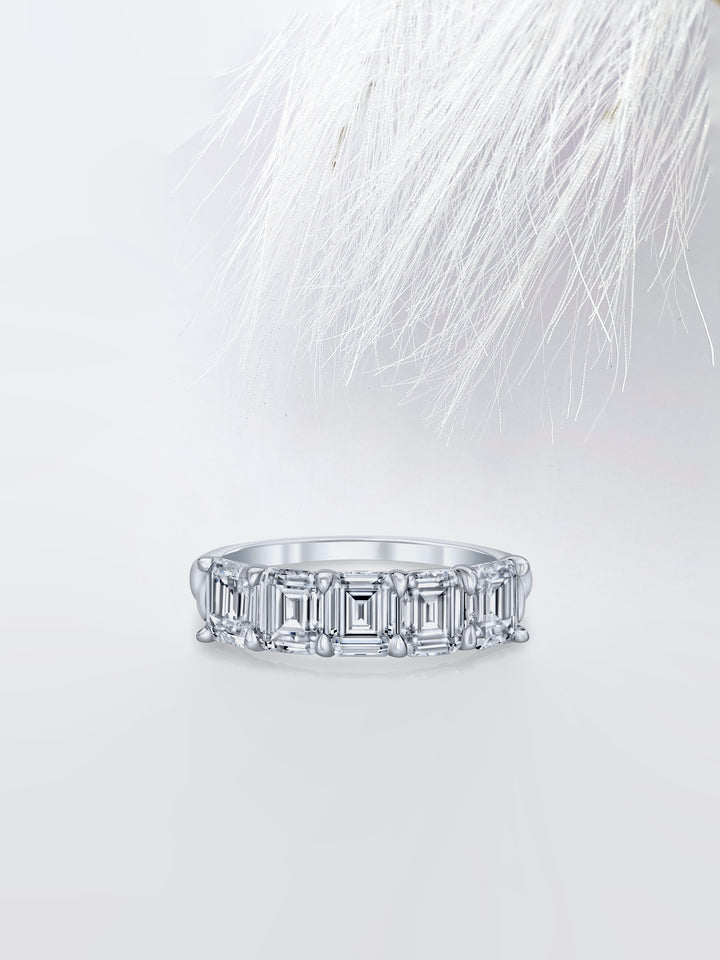Emerald FG - VS1 Lab Grown Diamond Five Stone Wedding Band - Doozy Diamonds