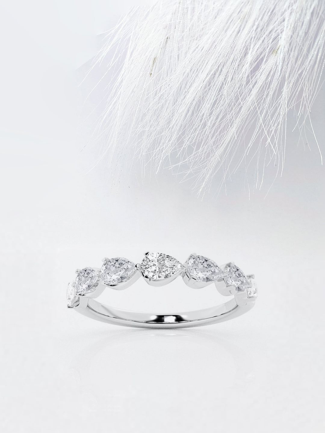 Pear FG - VS2 Lab Grown Diamond Half Eternity Wedding Band - Doozy Diamonds