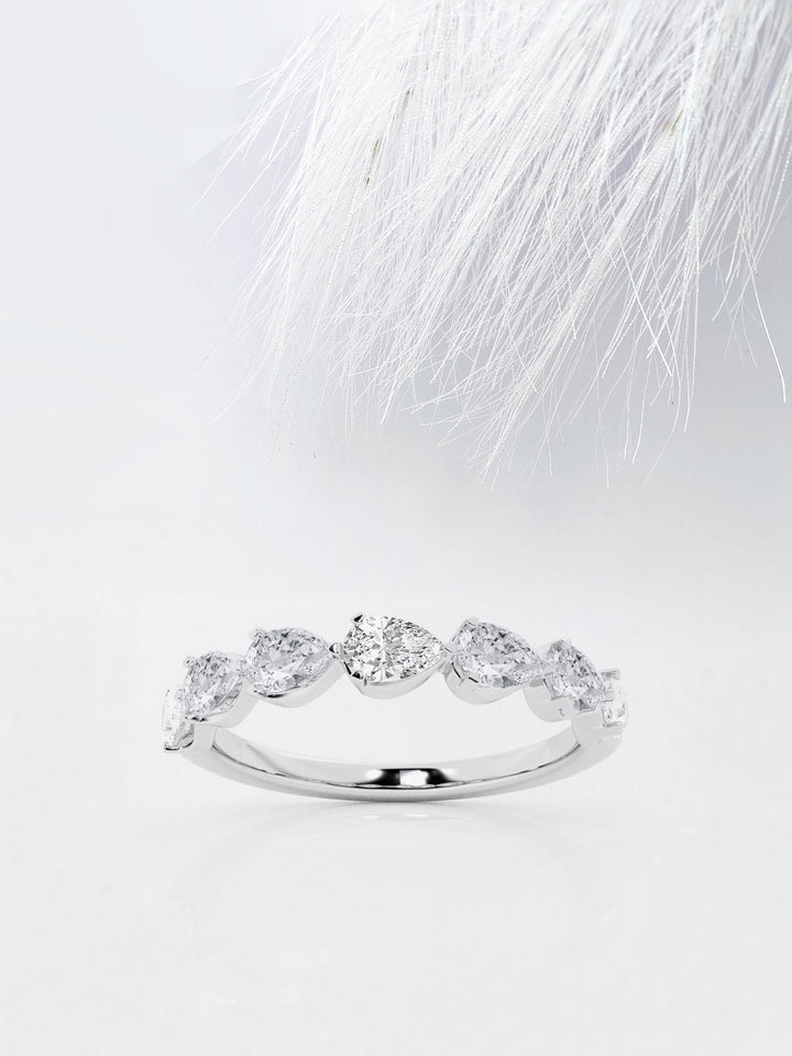 Pear FG - VS2 Lab Grown Diamond Half Eternity Wedding Band - Doozy Diamonds
