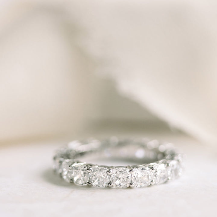 Cushion Cut DE - VS1 Lab Grown Diamond Full Eternity Wedding Band - Doozy Diamonds