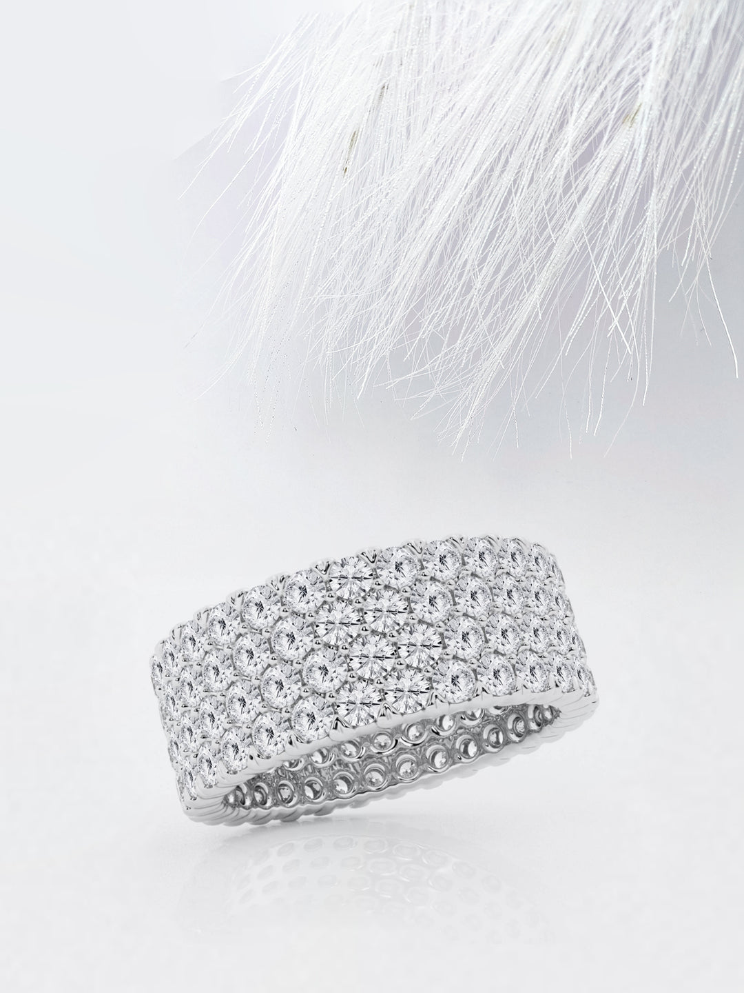 Round FG - VS2 Lab Grown Diamond Four Row Wedding Band - Doozy Diamonds