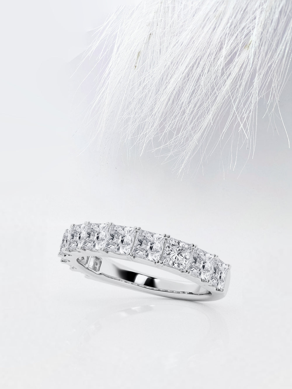 Princess FG - VS2 Lab Grown Diamond Half Eternity Wedding Band - Doozy Diamonds