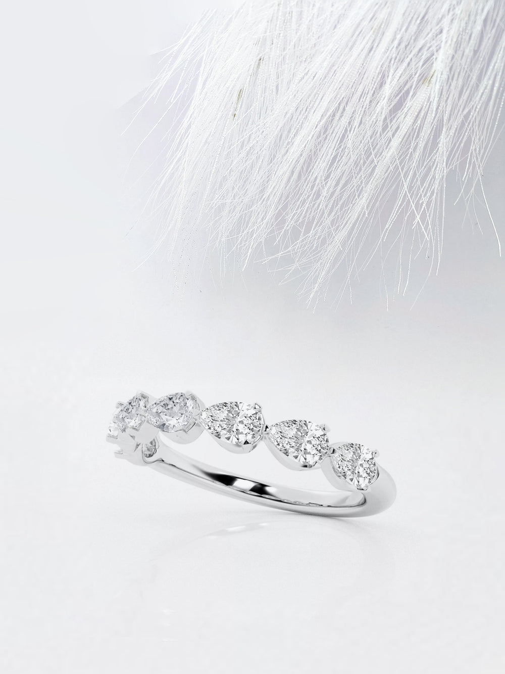 Pear FG - VS2 Lab Grown Diamond Half Eternity Wedding Band - Doozy Diamonds