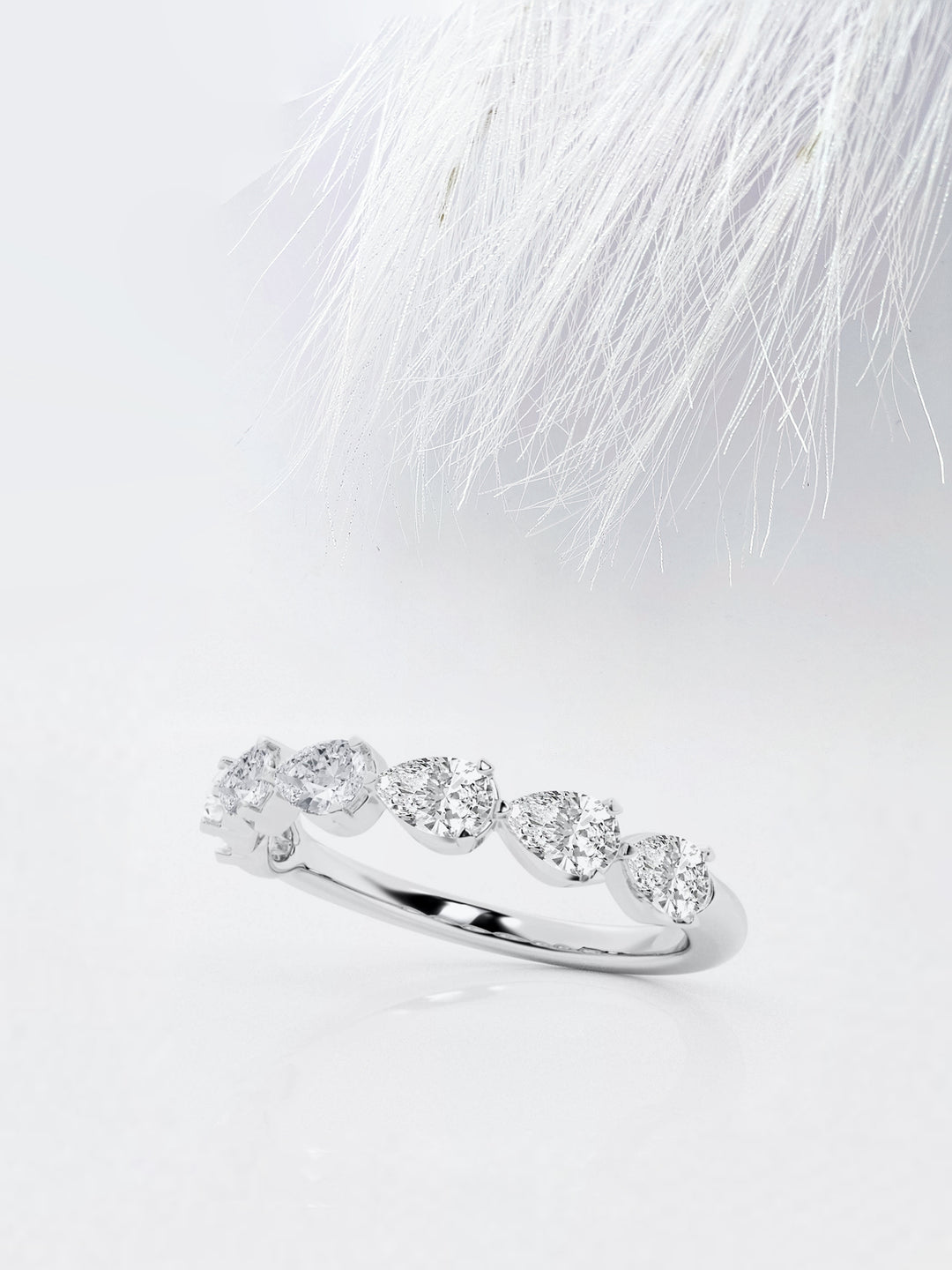 Pear FG - VS2 Lab Grown Diamond Half Eternity Wedding Band - Doozy Diamonds