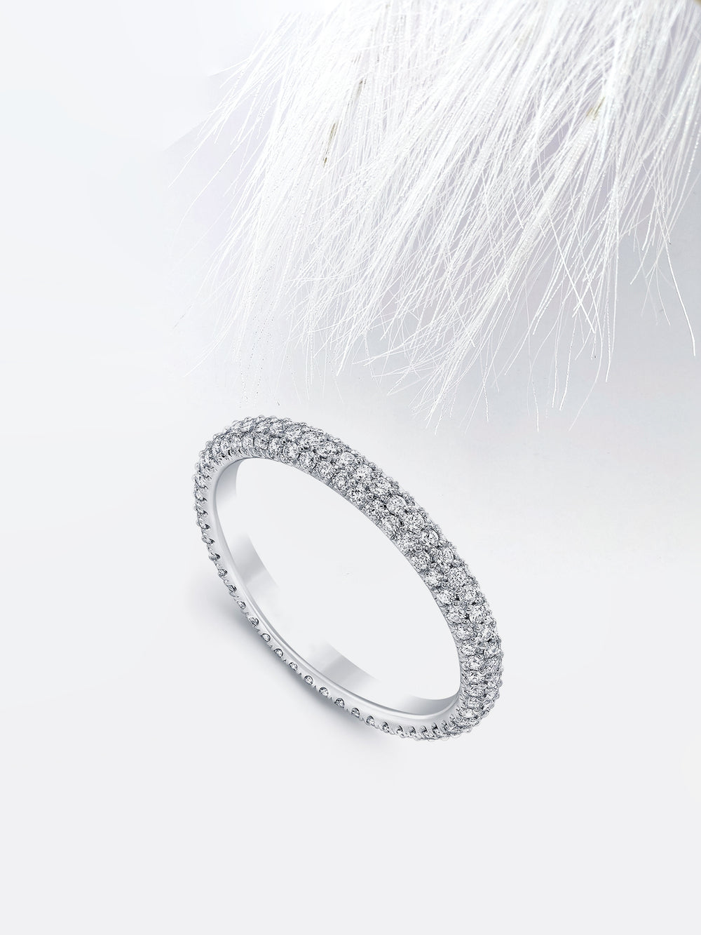 Round FG - VS1 Lab Grown Diamond Cluster Set Eternity Band - Doozy Diamonds