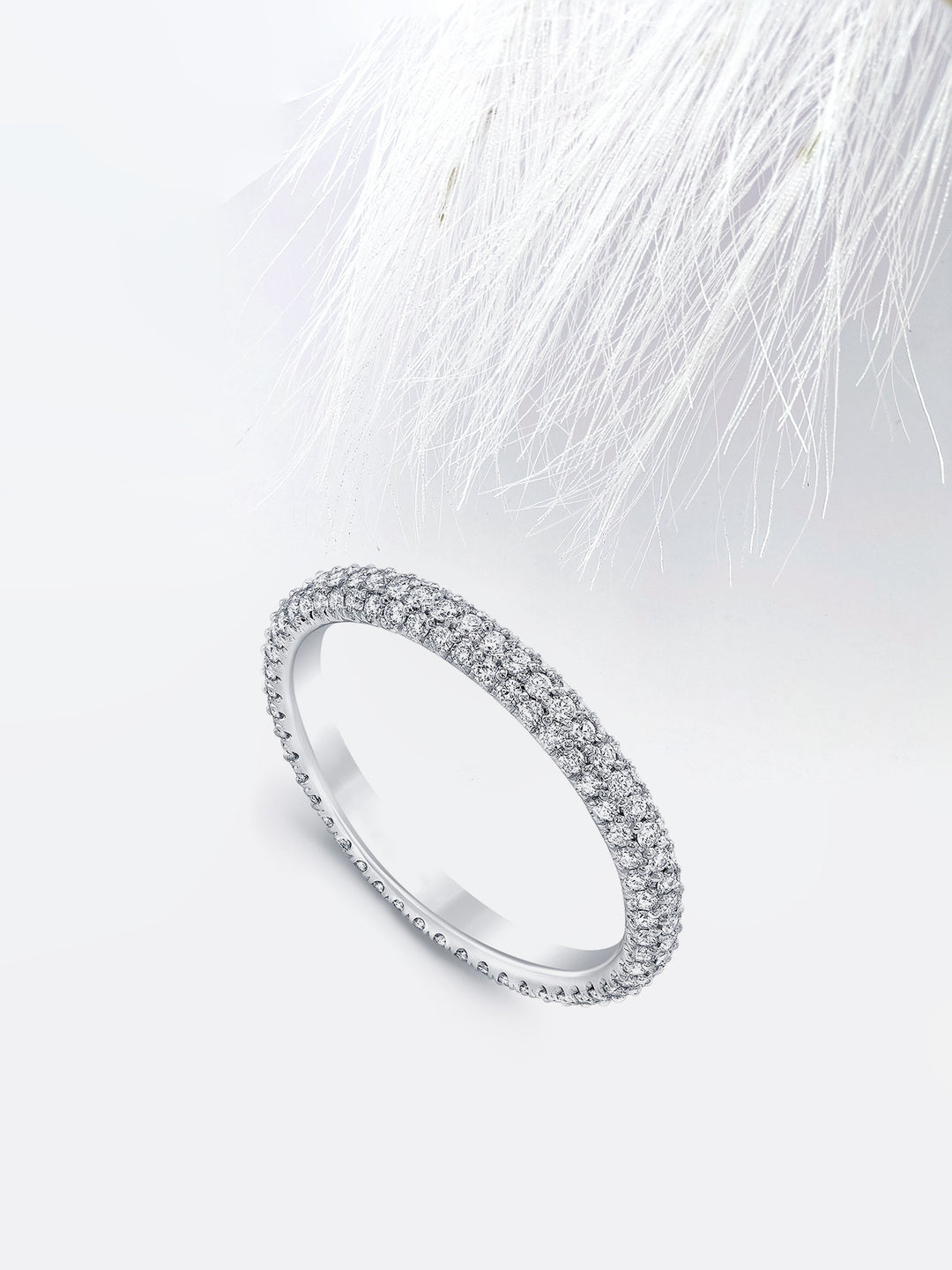 Round FG - VS1 Lab Grown Diamond Cluster Set Eternity Band - Doozy Diamonds