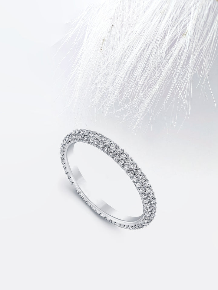 Round FG - VS1 Lab Grown Diamond Cluster Set Eternity Band - Doozy Diamonds