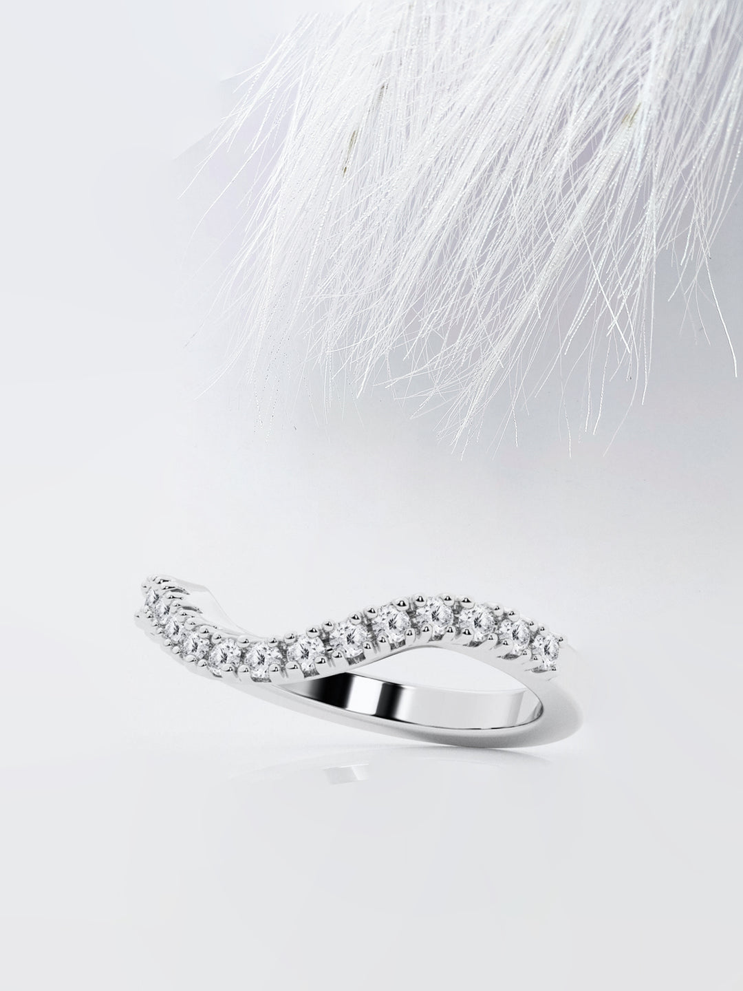 Round FG - VS2 Lab Grown Diamond Curved Wedding Band - Doozy Diamonds