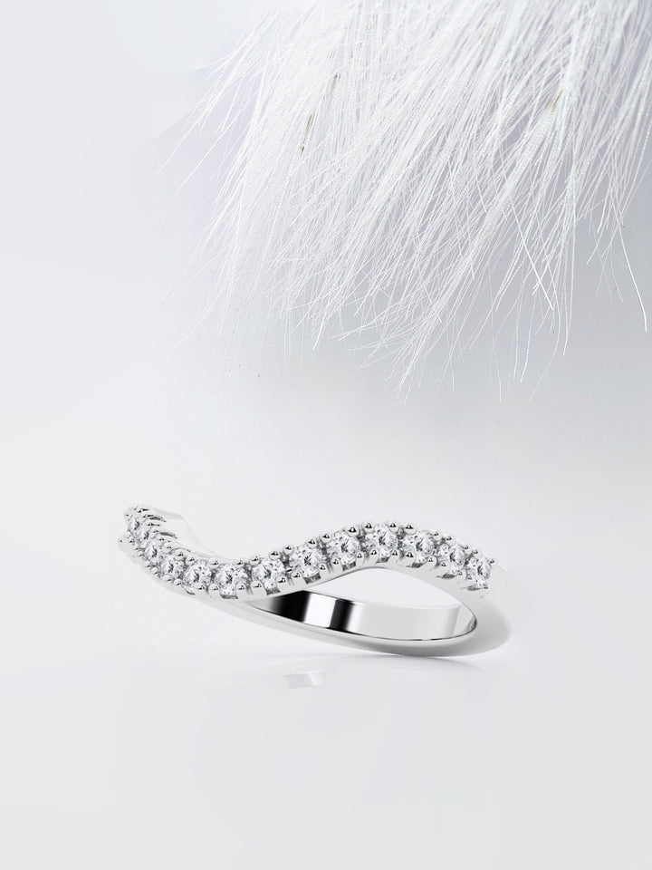 Round FG - VS2 Lab Grown Diamond Curved Wedding Band - Doozy Diamonds