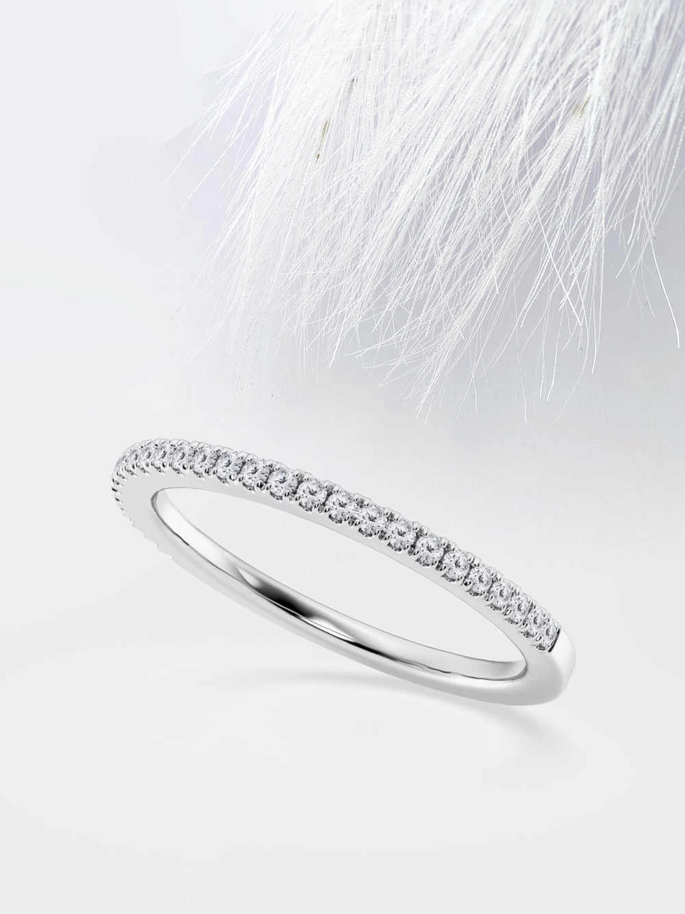 Round FG - VS2 Lab Grown Diamond French Prong Half Eternity Band - Doozy Diamonds