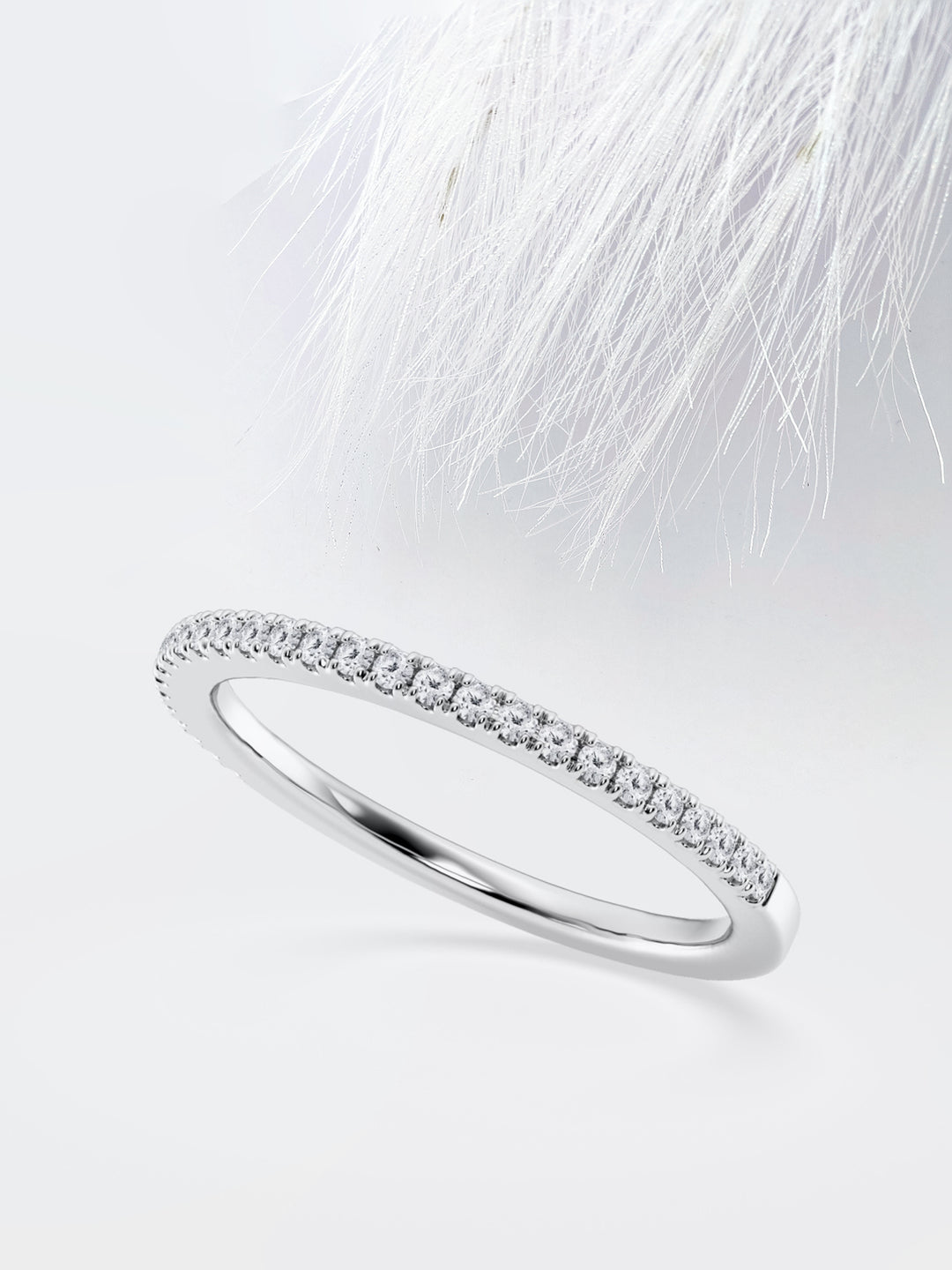 Round FG - VS2 Lab Grown Diamond French Prong Half Eternity Band - Doozy Diamonds