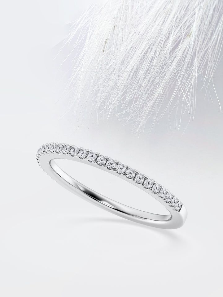 Round FG - VS2 Lab Grown Diamond French Prong Half Eternity Band - Doozy Diamonds