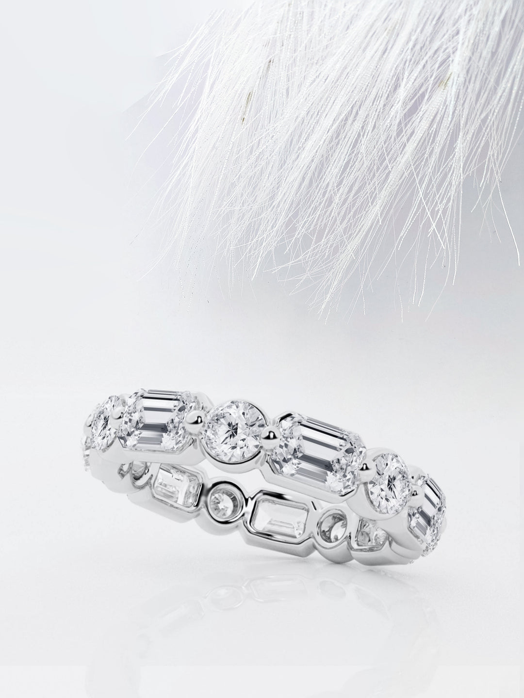 Emerald & Round FG - VS2 Lab Grown Diamond Floating Band - Doozy Diamonds